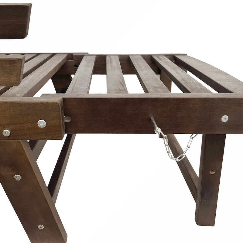 Lettino Divano da Esterno Regolabile in Legno