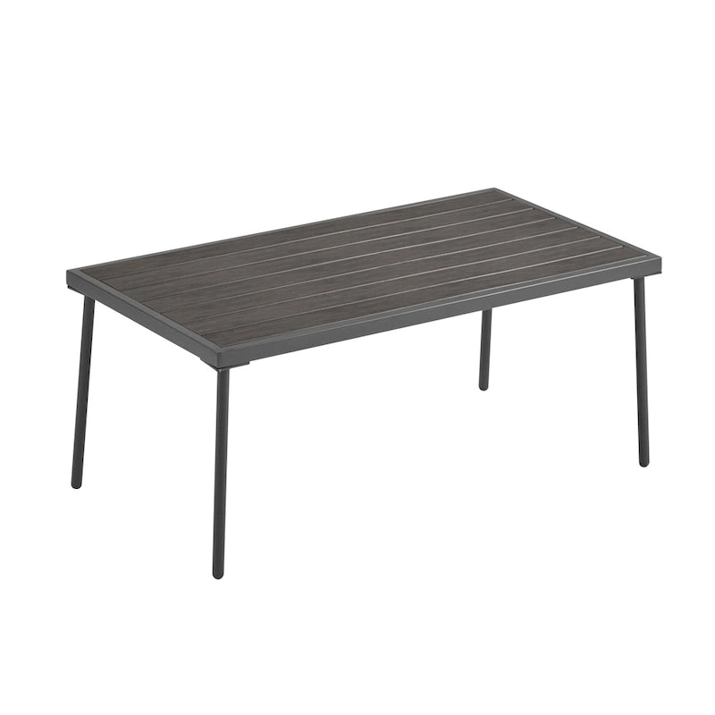 Roomfitters, Set di 4 divani da esterno in metallo con cuscini, mobili da salotto profondi per giardino o balcone, grigio