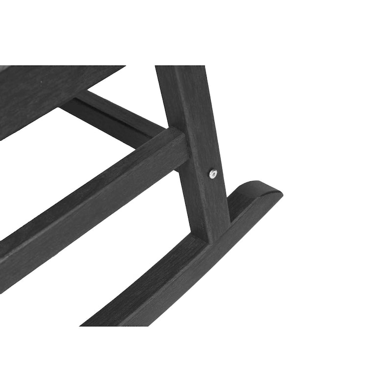 Poltrona a dondolo oversize con texture effetto legno, Poltrona a dondolo da esterno per adulti, Dondolo da portico resistente a tutte le condizioni atmosferiche per prato e giardino