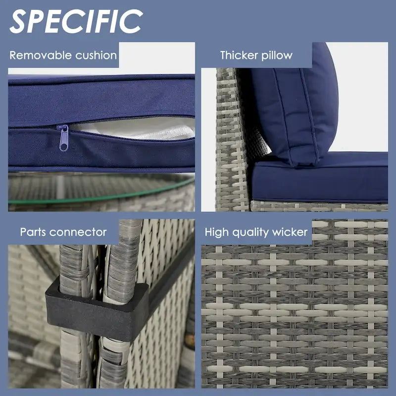 Set Sezionale Semicircolare a 9 Pezzi con Tavolino Nido e Poltrone