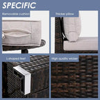 Set Sezionale Semicircolare a 9 Pezzi con Tavolino Nido e Poltrone