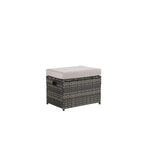 Set Divano Sezionale in Rattan da 6 Pezzi con Tavolino in Vetro