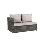 Set Divano Sezionale in Rattan da 6 Pezzi con Tavolino in Vetro