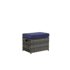 Set Divano Sezionale in Rattan da 6 Pezzi con Tavolino in Vetro