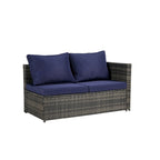 Set Divano Sezionale in Rattan da 6 Pezzi con Tavolino in Vetro
