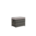 Set Divano Sezionale in Rattan da 6 Pezzi con Tavolino in Vetro