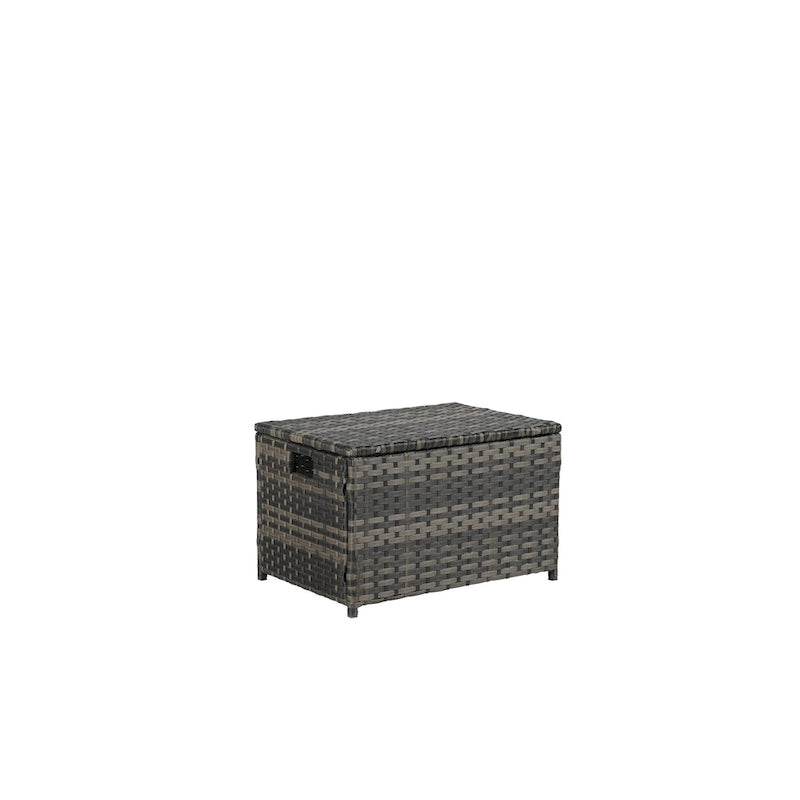 Set Divano Sezionale in Rattan da 6 Pezzi con Tavolino in Vetro