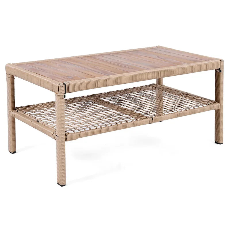 Set da divano 4 pezzi in rattan con poltrone girevoli e tavolo