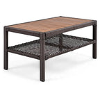 Set da divano 4 pezzi in rattan con poltrone girevoli e tavolo