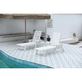 Set da 3 Poltrone Chaise Longue Oversize con Texture Legno