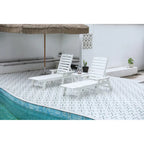 Set da 3 Poltrone Chaise Longue Oversize con Texture Legno