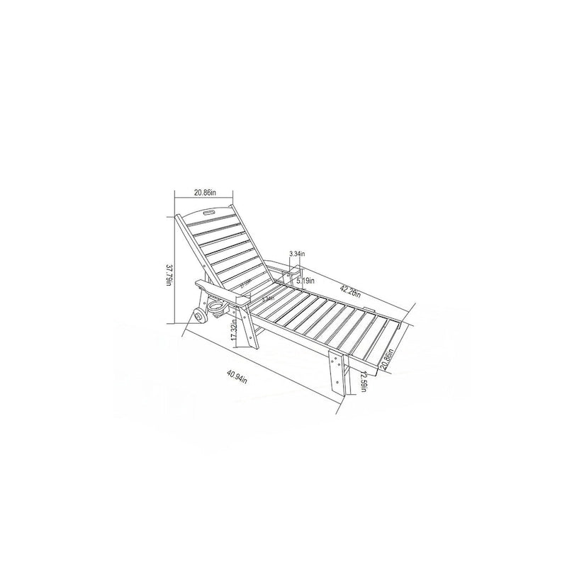 Set da 3 Poltrone Chaise Longue Oversize con Texture Legno