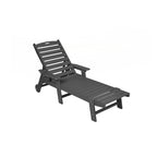 Set da 3 Poltrone Chaise Longue Oversize con Texture Legno