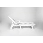 Set da 3 Poltrone Chaise Longue Oversize con Texture Legno
