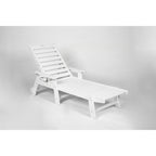 Set da 3 Poltrone Chaise Longue Oversize con Texture Legno