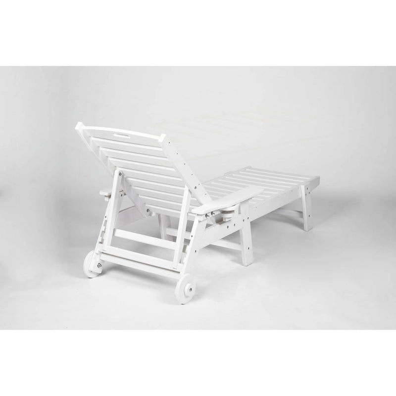 Set da 3 Poltrone Chaise Longue Oversize con Texture Legno