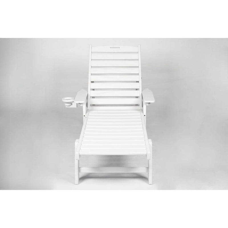 Set da 3 Poltrone Chaise Longue Oversize con Texture Legno