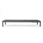 Set di 2 Chaise Longue Cape Coral Grigie da Esterno in Rete Regolabile con Ruote, 195 cm