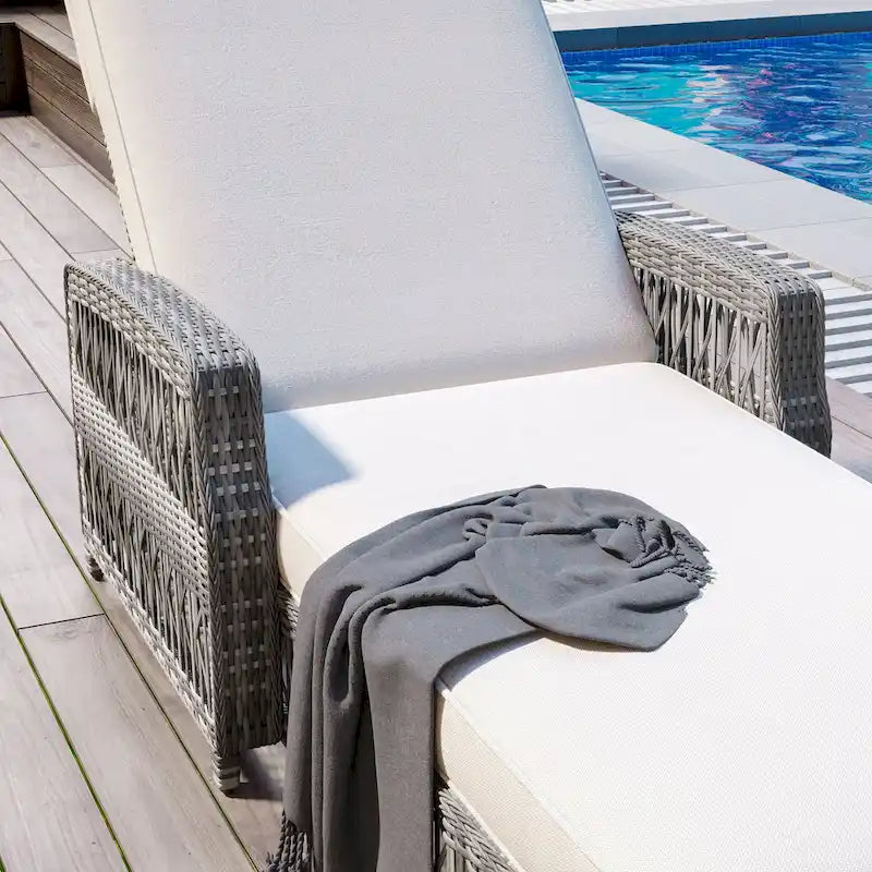 2 Pezzi Chaise Longue Reclinabile