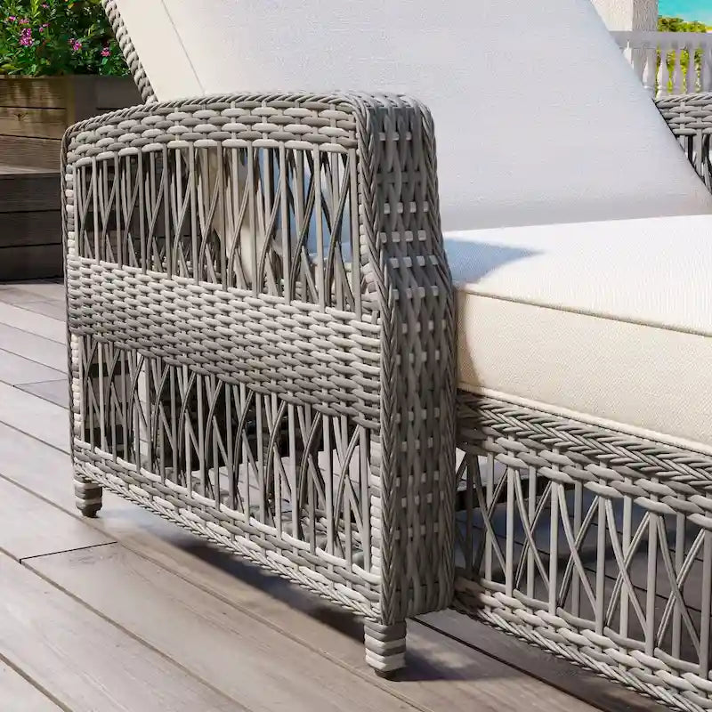 2 Pezzi Chaise Longue Reclinabile