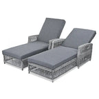 2 Pezzi Chaise Longue Reclinabile