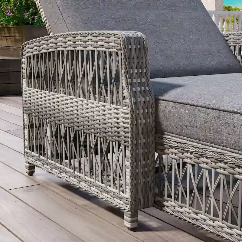 2 Pezzi Chaise Longue Reclinabile