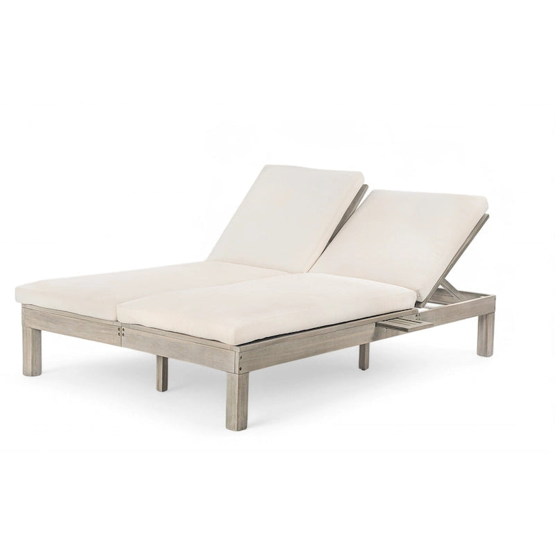 Doppia Chaise Longue da Esterno con Schienale Regolabile in 5 Posizioni, Chaise Longue da Esterno