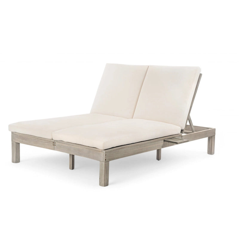 Doppia Chaise Longue da Esterno con Schienale Regolabile in 5 Posizioni, Chaise Longue da Esterno