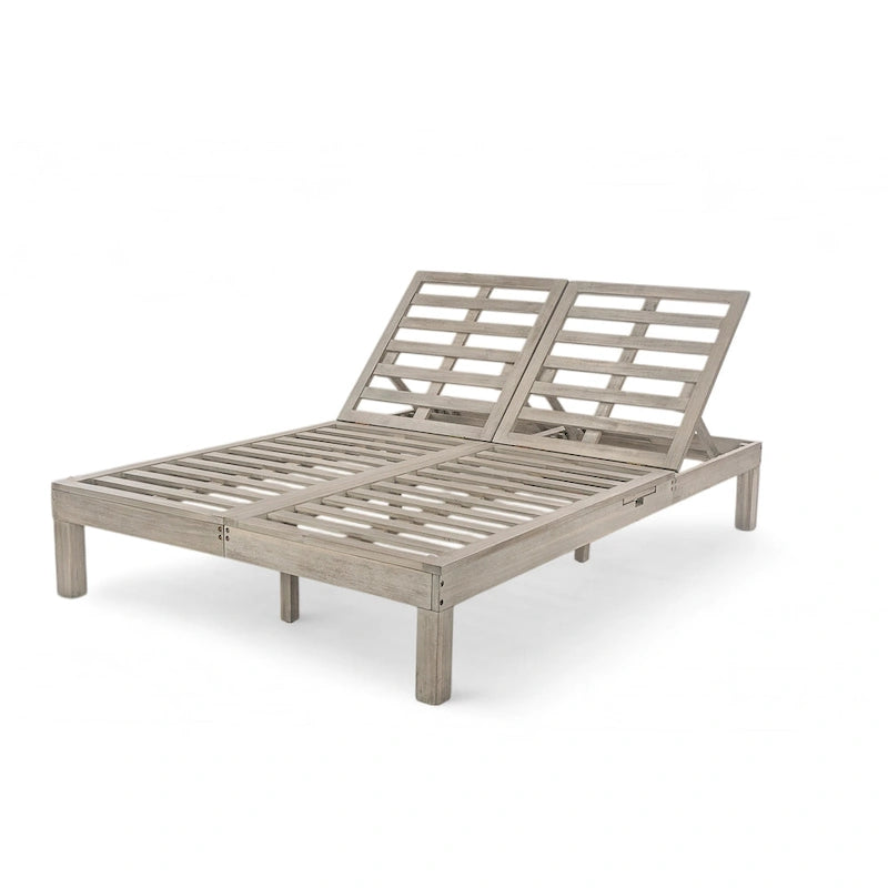 Doppia Chaise Longue da Esterno con Schienale Regolabile in 5 Posizioni, Chaise Longue da Esterno