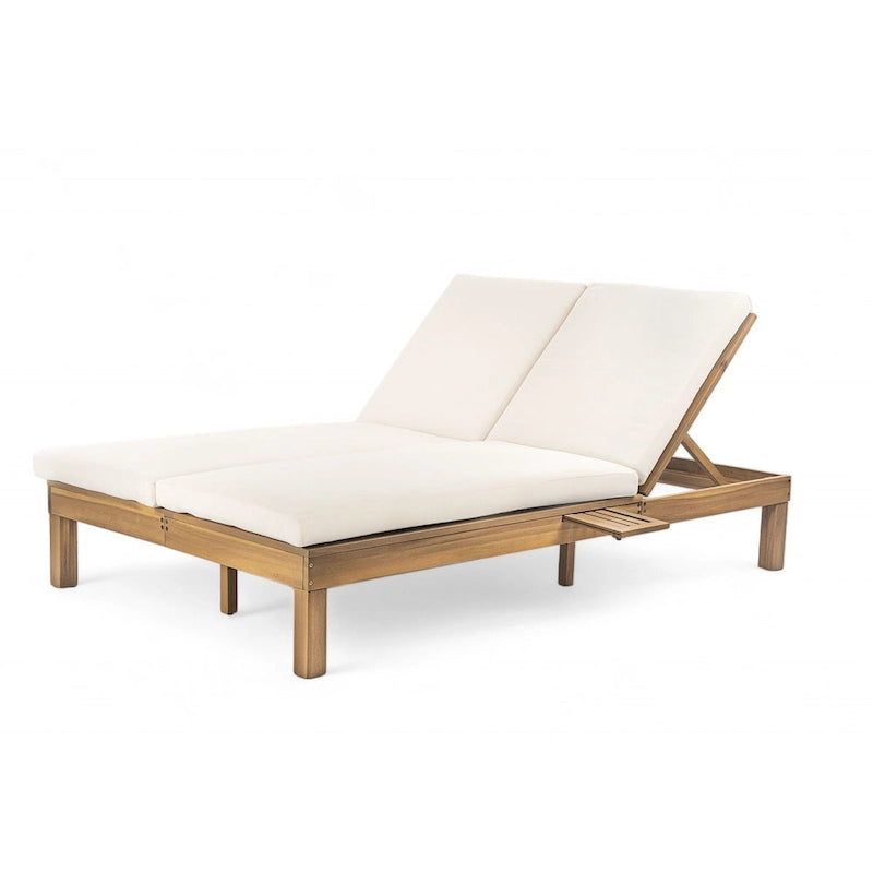 Doppia Chaise Longue da Esterno con Schienale Regolabile in 5 Posizioni, Chaise Longue da Esterno