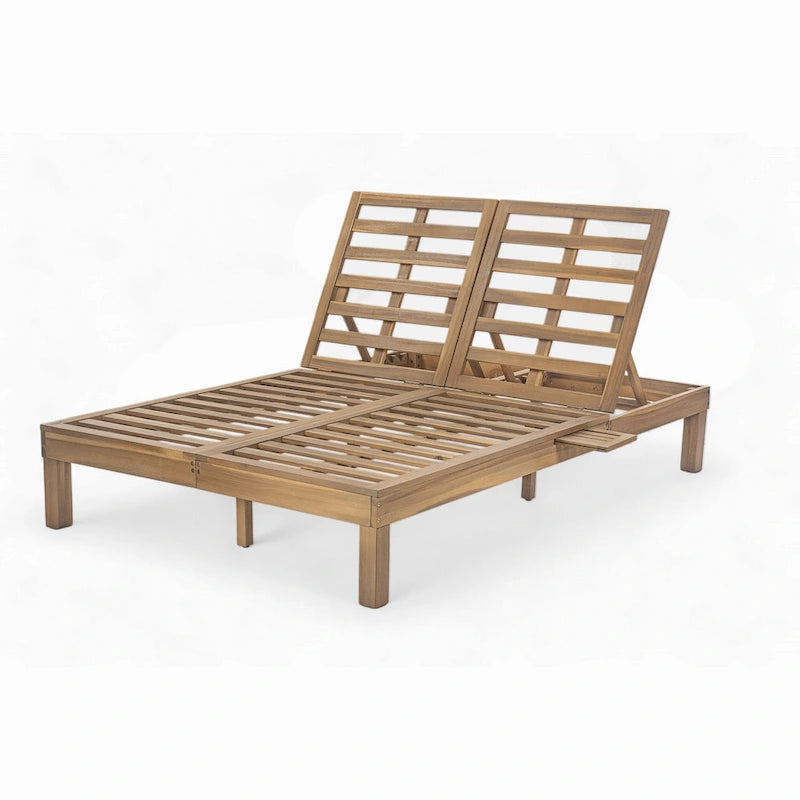 Doppia Chaise Longue da Esterno con Schienale Regolabile in 5 Posizioni, Chaise Longue da Esterno