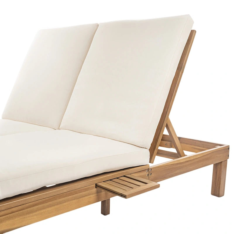 Doppia Chaise Longue da Esterno con Schienale Regolabile in 5 Posizioni, Chaise Longue da Esterno