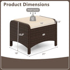 Patiojoy 2 Pezzi Pouf da Esterno in Rattan PE con Rivestimento Rimovibile - Vedi Dettagli