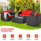 Set 4 mobili da giardino in rattan con cuscini Costway Divano sedia tavolino - Vedere descrizione