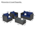 Set 4 mobili da giardino in rattan con cuscini Costway Divano sedia tavolino - Vedere descrizione