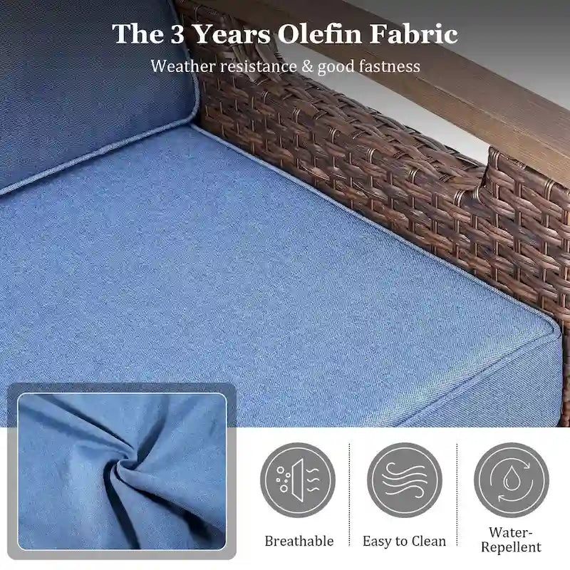 Sedia da esterno girevole a 360° in rattan con cuscino imbottito