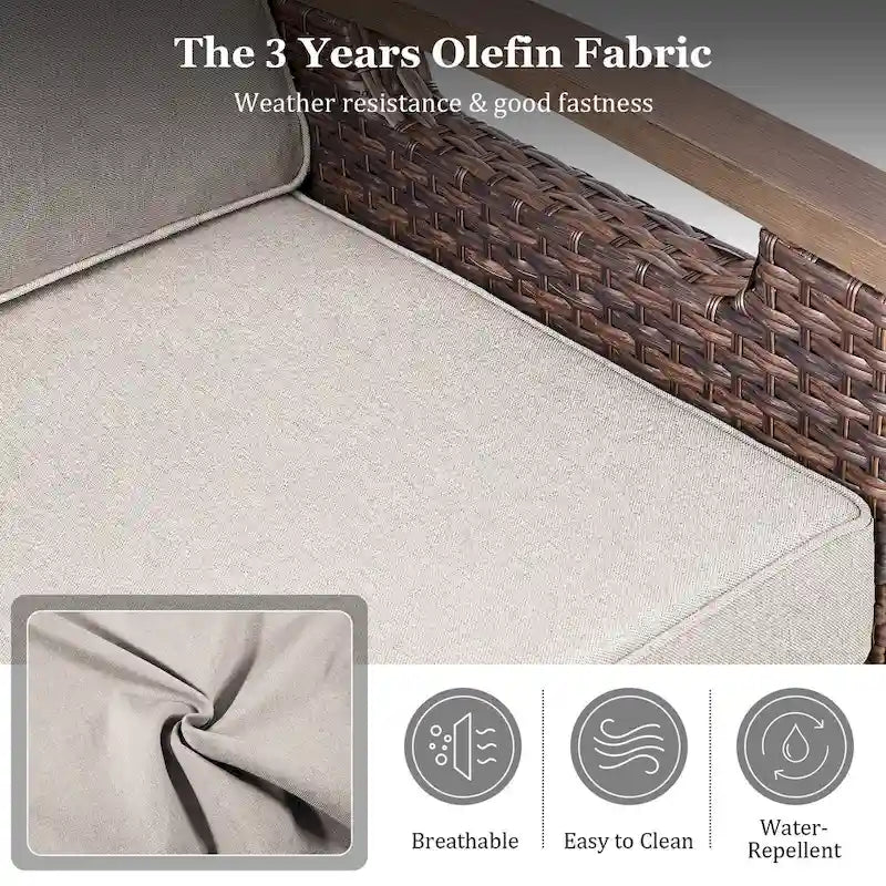 Sedia da esterno girevole a 360° in rattan con cuscino imbottito