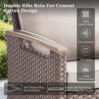 Sedia da esterno girevole a 360° in rattan con cuscino imbottito