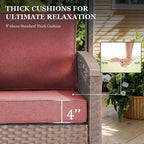 Sedia da esterno girevole a 360° in rattan con cuscino imbottito