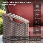 Sedia da esterno girevole a 360° in rattan con cuscino imbottito