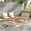 Set di mobili da patio Costway 4 pezzi in legno di acacia con cuscini morbidi e - Vedi dettagli