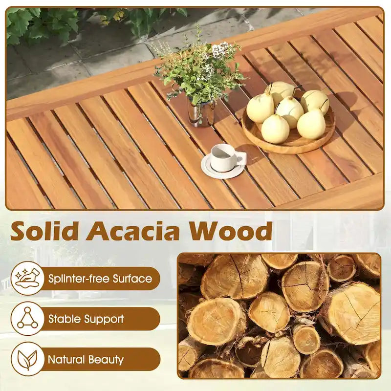 Set di mobili da patio Costway 4 pezzi in legno di acacia con cuscini morbidi e - Vedi dettagli