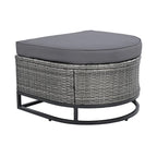 Set Divano Sezionale da Esterno in Vimini da 7 Pezzi, Set di Mobili da Giardino in Rattan per Tutte le Stagioni con Tavolino da Caffè e Cuscini