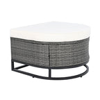 Set Divano Sezionale da Esterno in Vimini da 7 Pezzi, Set di Mobili da Giardino in Rattan per Tutte le Stagioni con Tavolino da Caffè e Cuscini