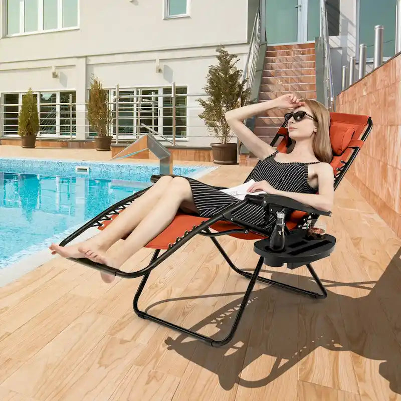 Costway Sedia a Sdraio Pieghevole a Gravità Zero, da Spiaggia e Patio - 1 PEZZO