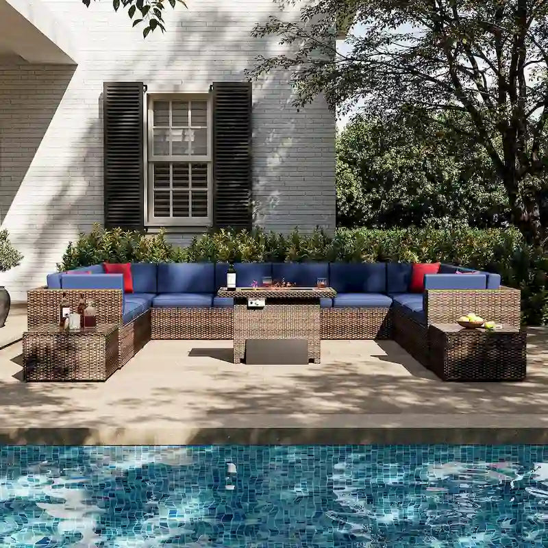 Ensemble de mobilier de jardin 15 pièces