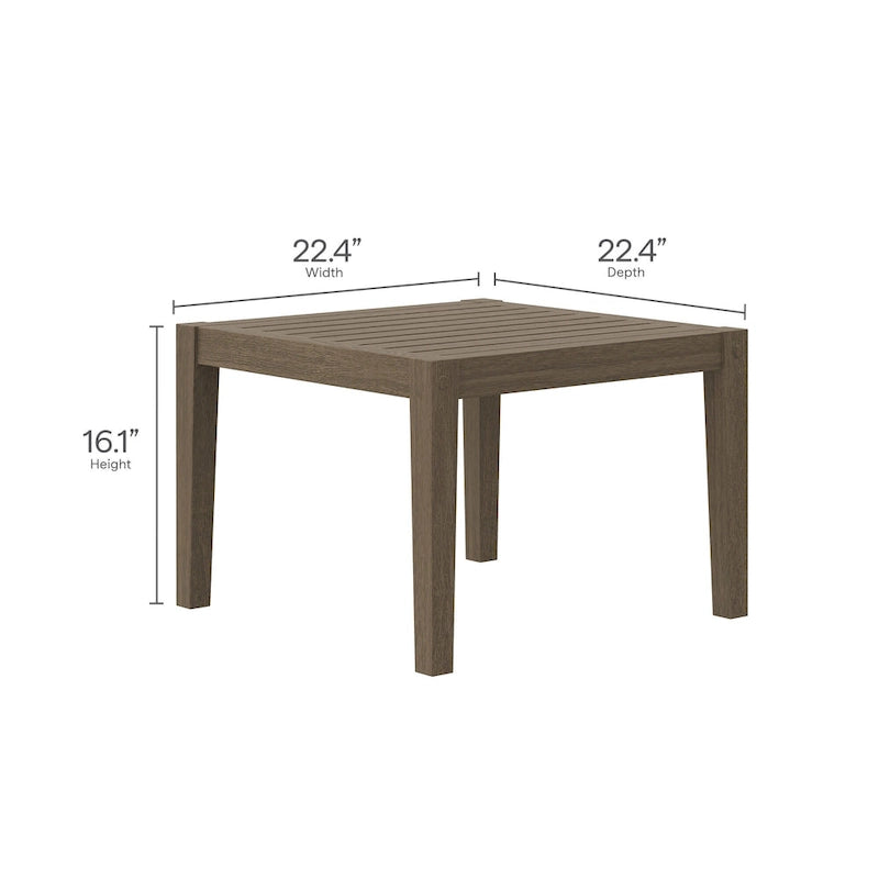Set di mobili da esterno in legno di teak Northlake a 3 pezzi con poltrona e tavolino laterale