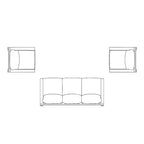Set da 3 pz Rhodes con posti a sedere