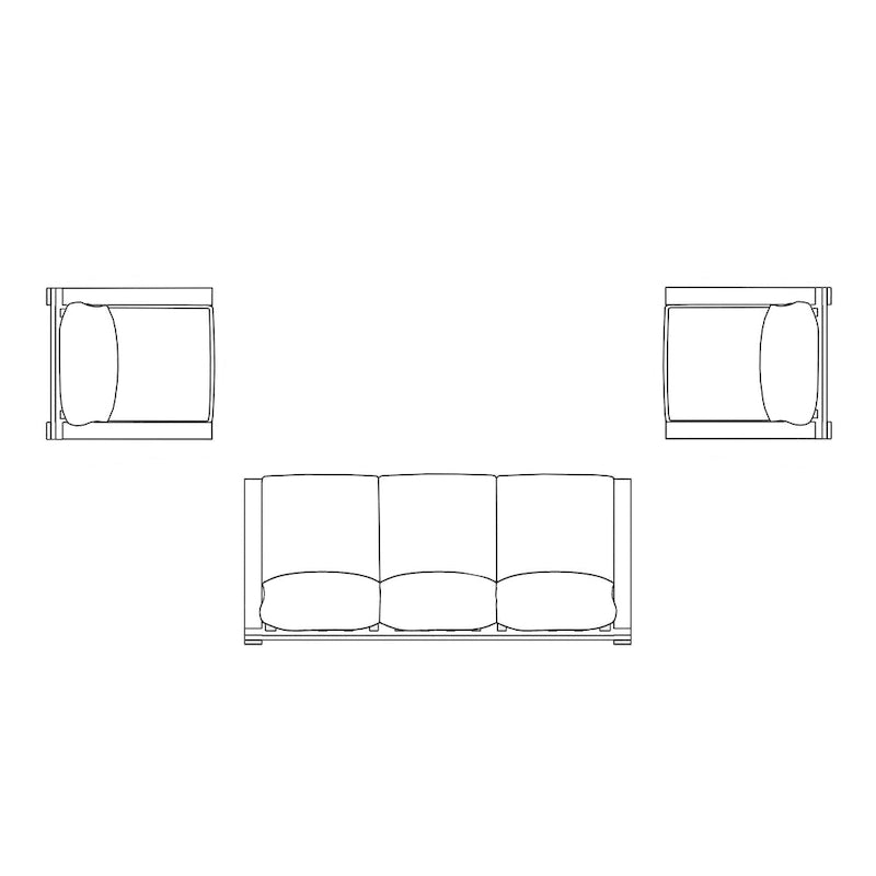 Set da 3 pz Rhodes con posti a sedere