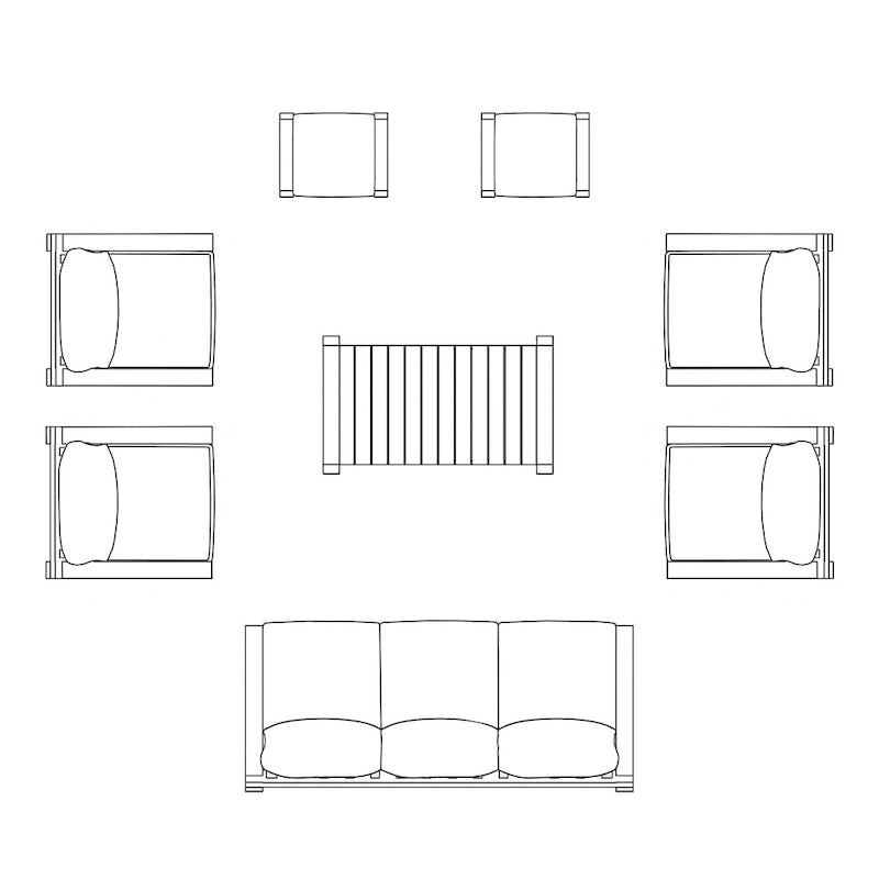Set di sedute Rodi da 8 pezzi